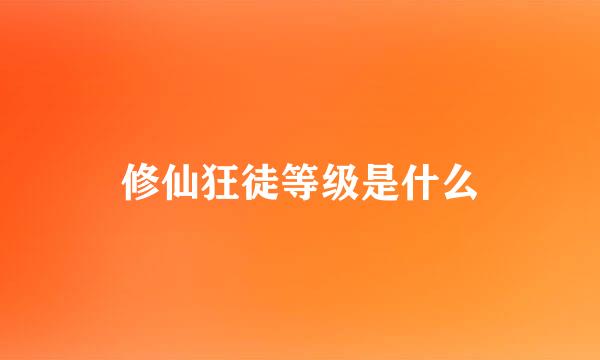 修仙狂徒等级是什么