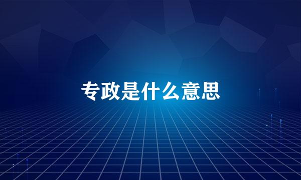 专政是什么意思