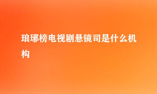 琅琊榜电视剧悬镜司是什么机构