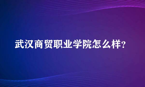 武汉商贸职业学院怎么样？