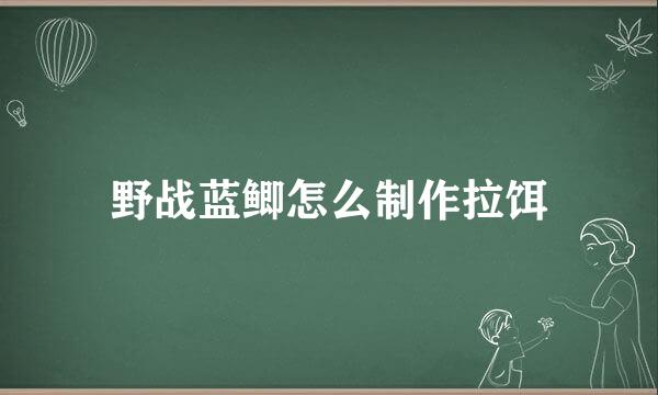 野战蓝鲫怎么制作拉饵