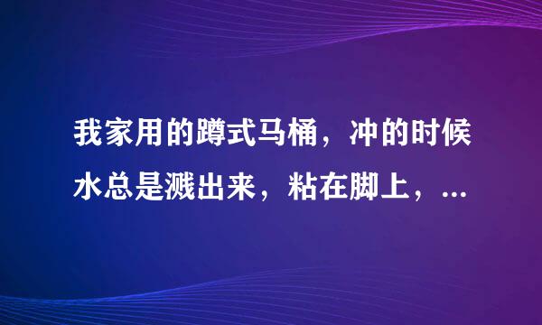 我家用的蹲式马桶，冲的时候水总是溅出来，粘在脚上，太恶心。