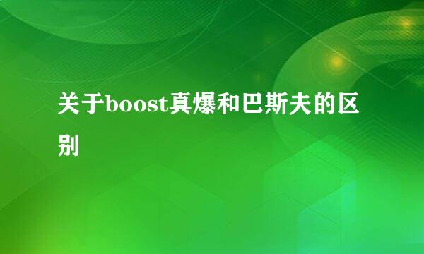 关于boost真爆和巴斯夫的区别