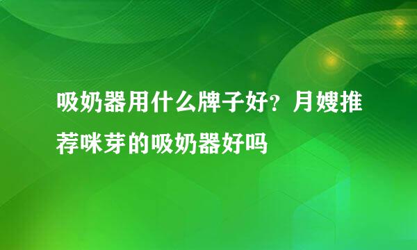 吸奶器用什么牌子好？月嫂推荐咪芽的吸奶器好吗