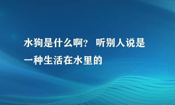 水狗是什么啊？ 听别人说是一种生活在水里的