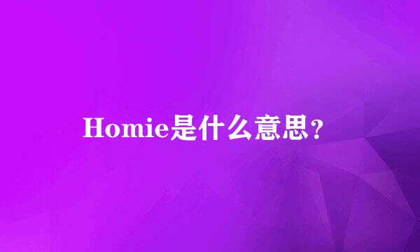 Homie是什么意思？