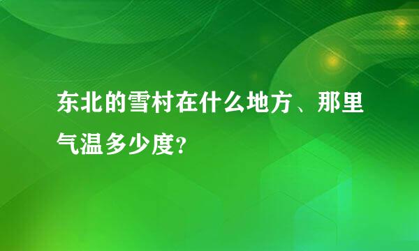 东北的雪村在什么地方、那里气温多少度？