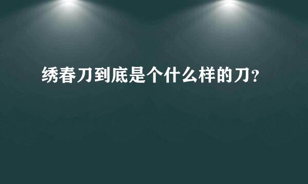 绣春刀到底是个什么样的刀？