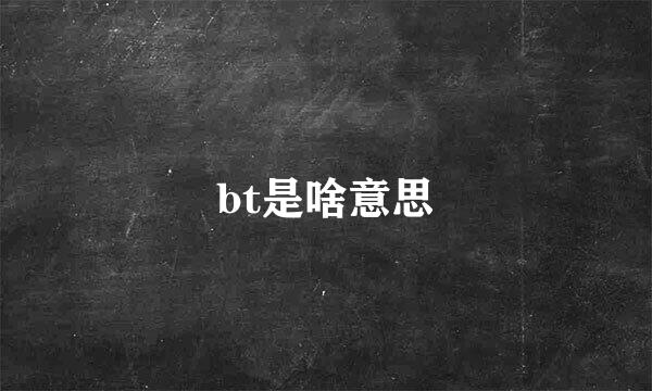 bt是啥意思