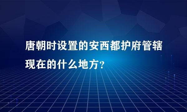 唐朝时设置的安西都护府管辖现在的什么地方？