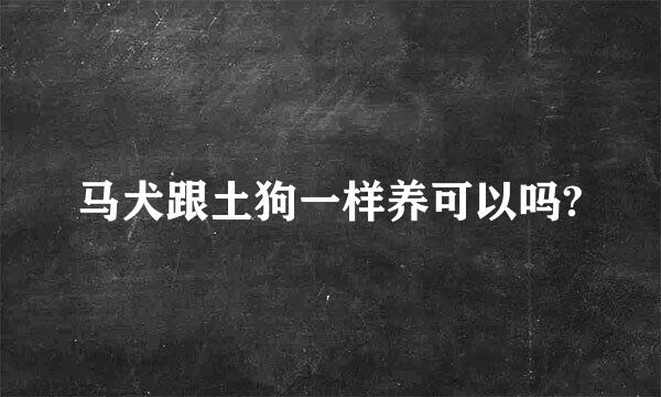 马犬跟土狗一样养可以吗?