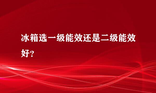 冰箱选一级能效还是二级能效好？