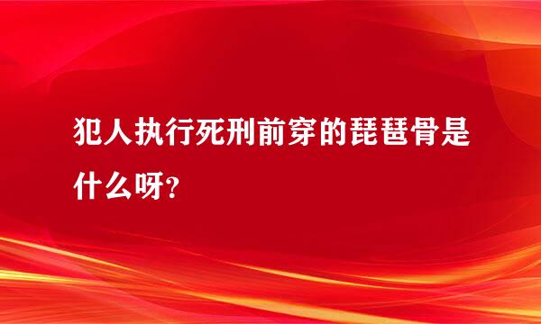 犯人执行死刑前穿的琵琶骨是什么呀？