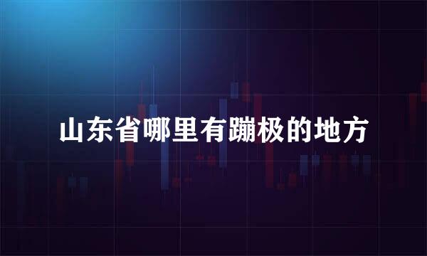 山东省哪里有蹦极的地方