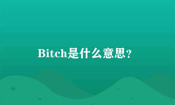 Bitch是什么意思？