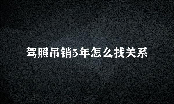 驾照吊销5年怎么找关系