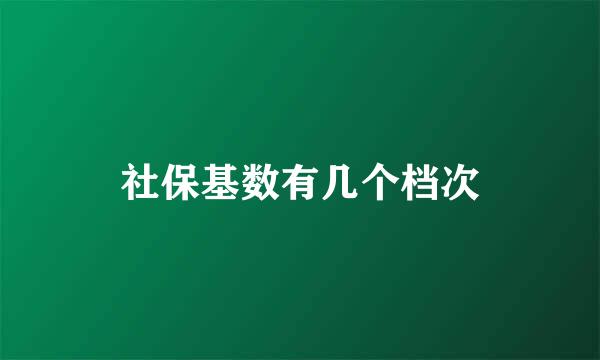 社保基数有几个档次