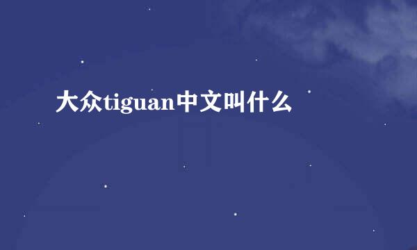 大众tiguan中文叫什么