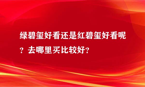 绿碧玺好看还是红碧玺好看呢？去哪里买比较好？