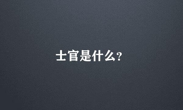 士官是什么？