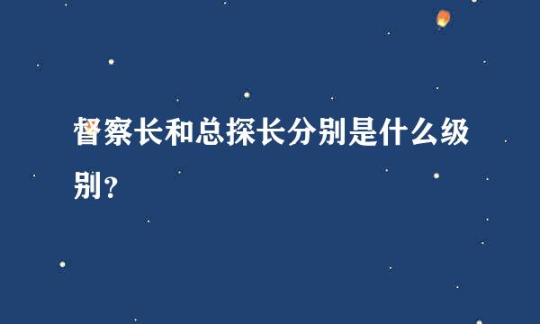 督察长和总探长分别是什么级别？