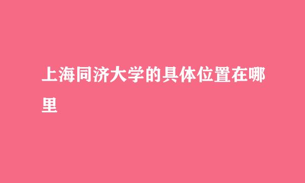 上海同济大学的具体位置在哪里