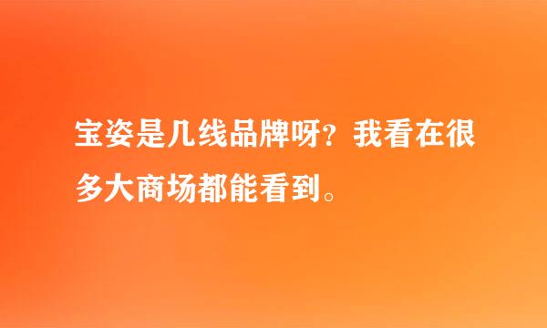 宝姿是几线品牌呀？我看在很多大商场都能看到。