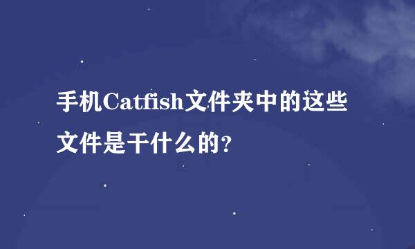 手机Catfish文件夹中的这些文件是干什么的？