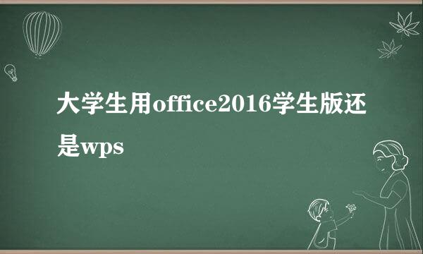 大学生用office2016学生版还是wps