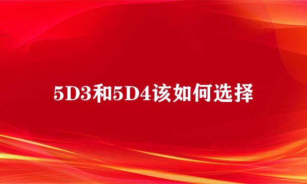 5D3和5D4该如何选择