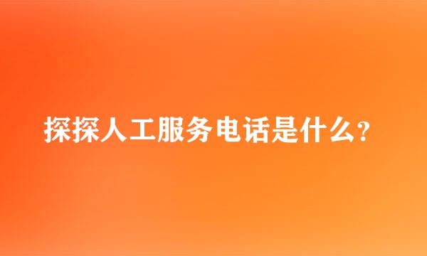 探探人工服务电话是什么？