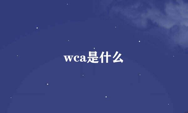 wca是什么