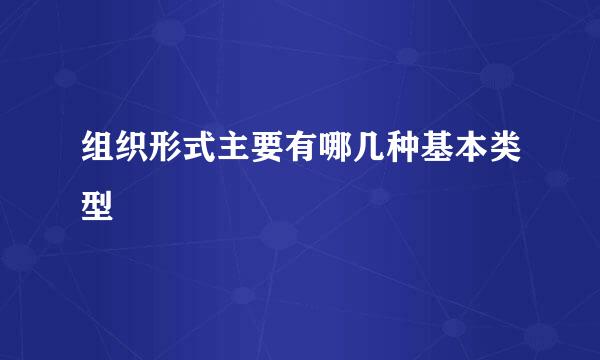 组织形式主要有哪几种基本类型