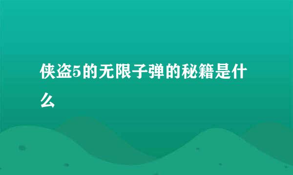 侠盗5的无限子弹的秘籍是什么