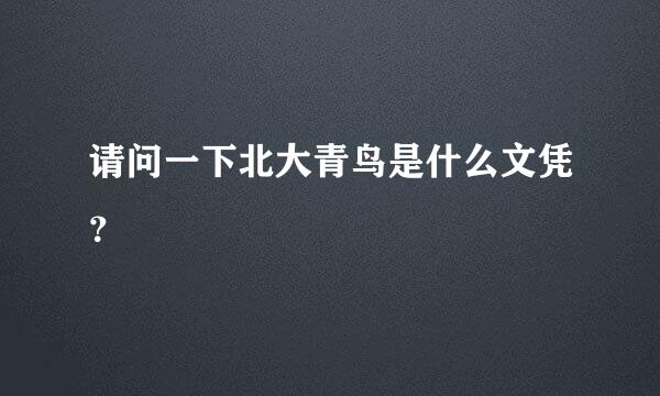 请问一下北大青鸟是什么文凭？