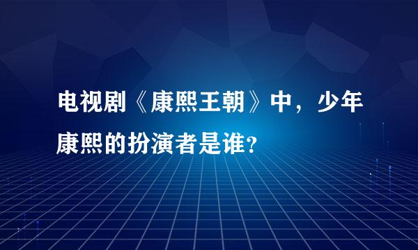 电视剧《康熙王朝》中，少年康熙的扮演者是谁？