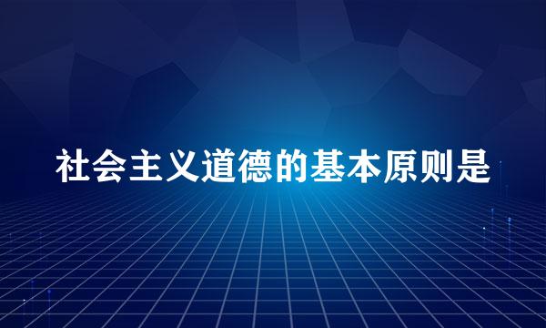 社会主义道德的基本原则是