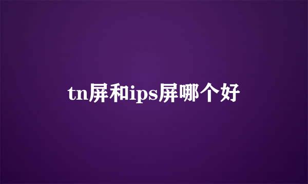 tn屏和ips屏哪个好