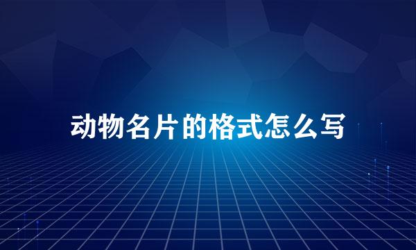 动物名片的格式怎么写