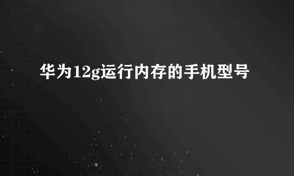 华为12g运行内存的手机型号