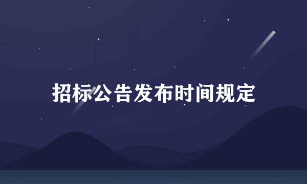 招标公告发布时间规定