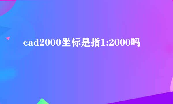 cad2000坐标是指1:2000吗