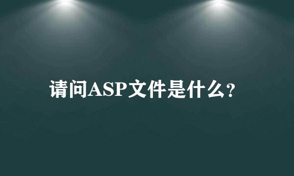 请问ASP文件是什么？