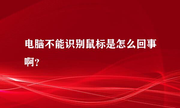 电脑不能识别鼠标是怎么回事啊？