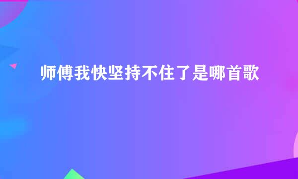 师傅我快坚持不住了是哪首歌