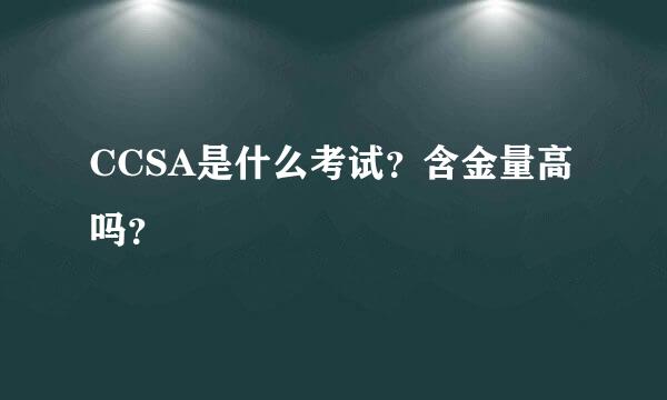 CCSA是什么考试？含金量高吗？