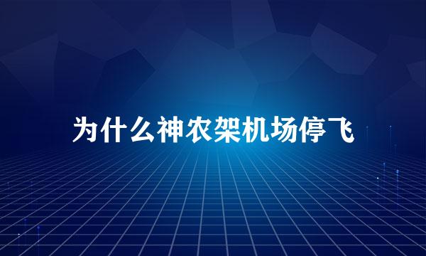 为什么神农架机场停飞