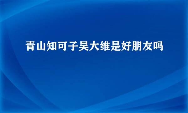 青山知可子吴大维是好朋友吗