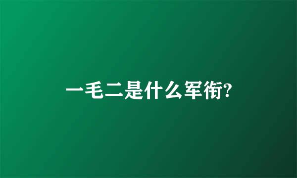 一毛二是什么军衔?