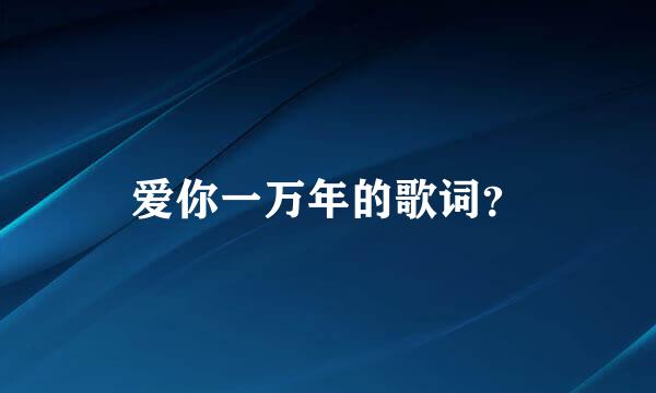 爱你一万年的歌词？